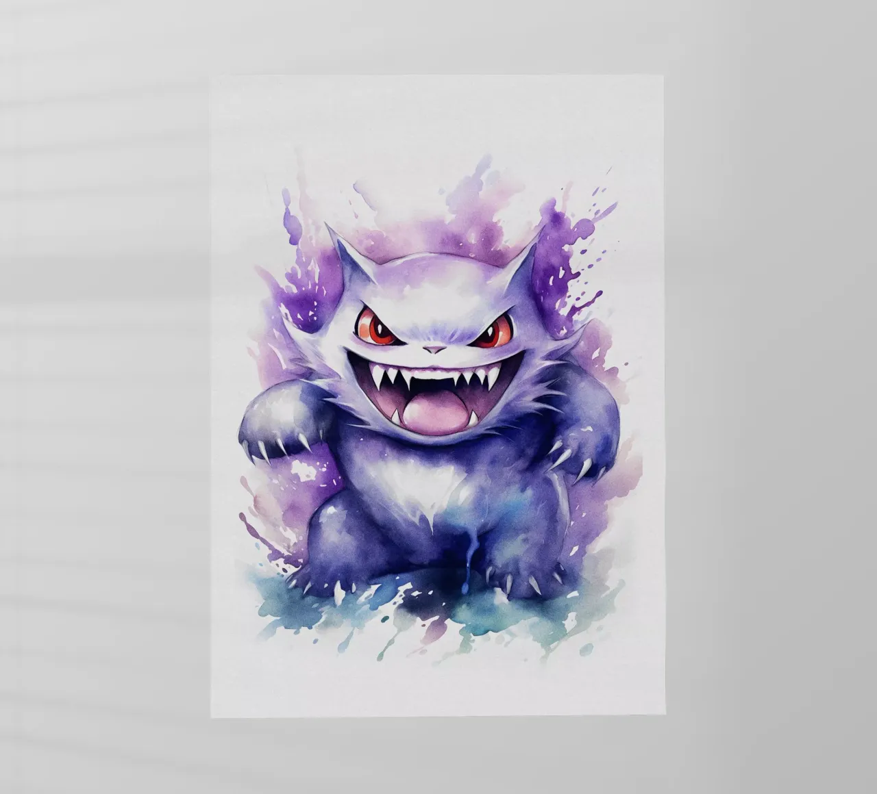 Gengar Pokemon Watercolor pellicola backlit da CreativeStudio