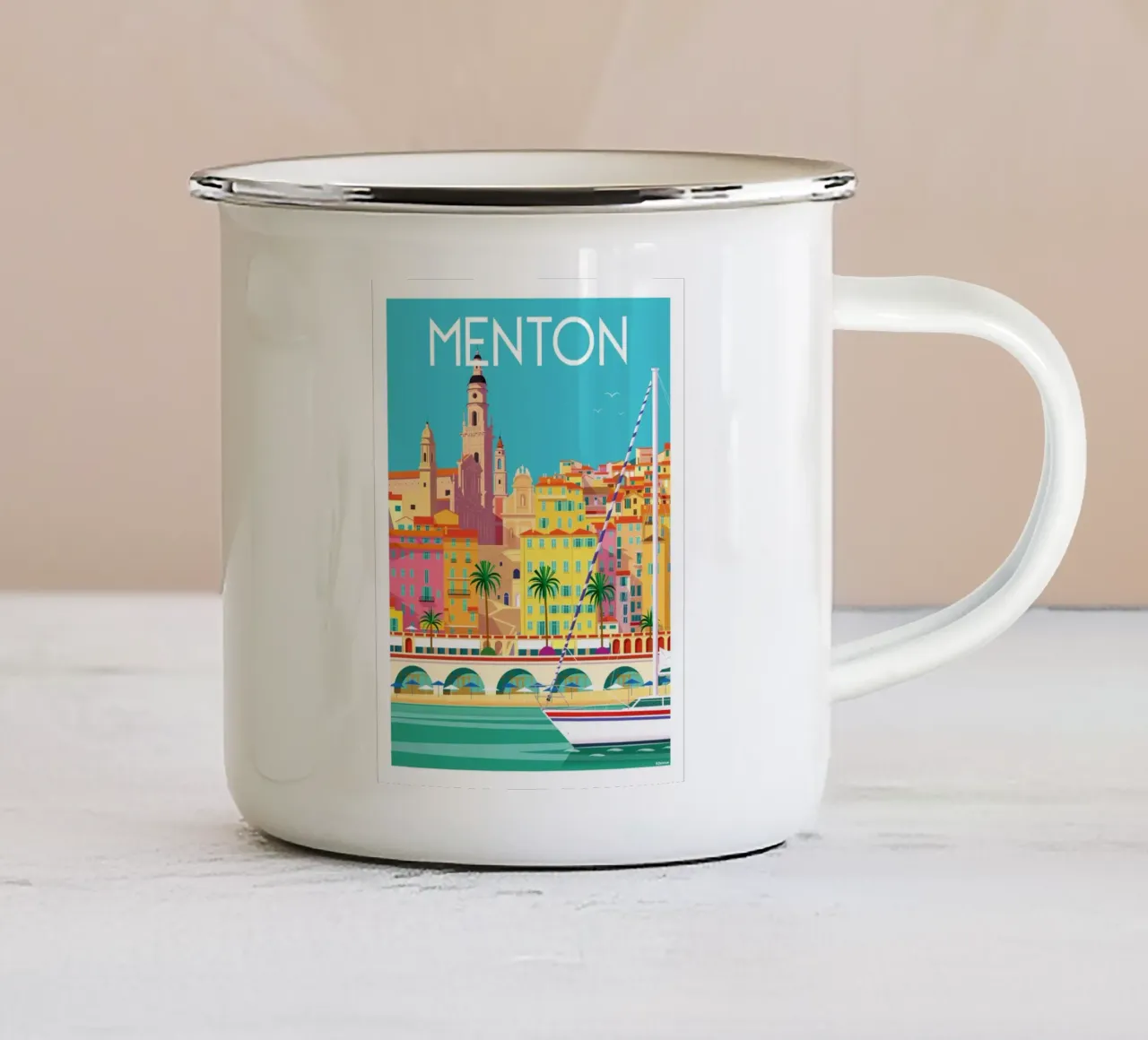 Menton tazza in smalto da Raphaël Delerue