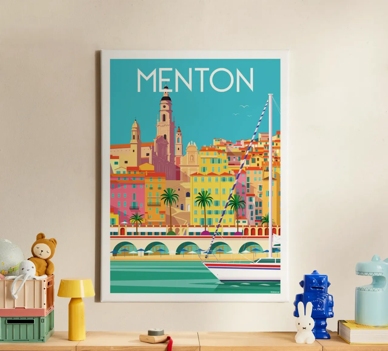 Menton tela con Cornice a cassetta da Raphaël Delerue