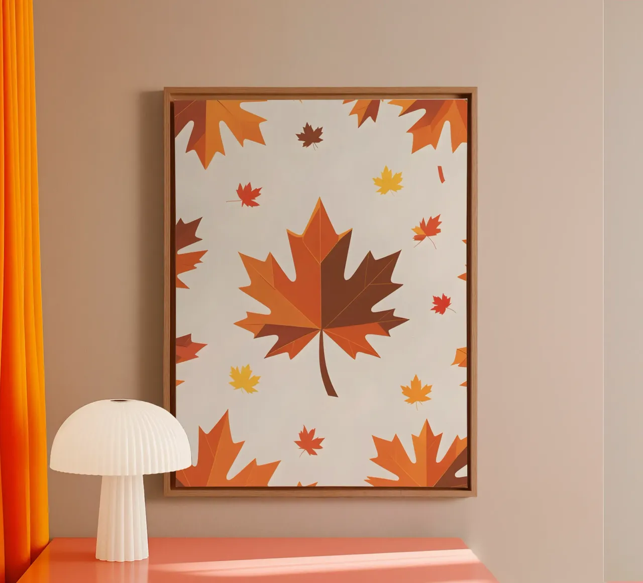 Foglia d'acero autunnale tela con Cornice a cassetta da The Green Room
