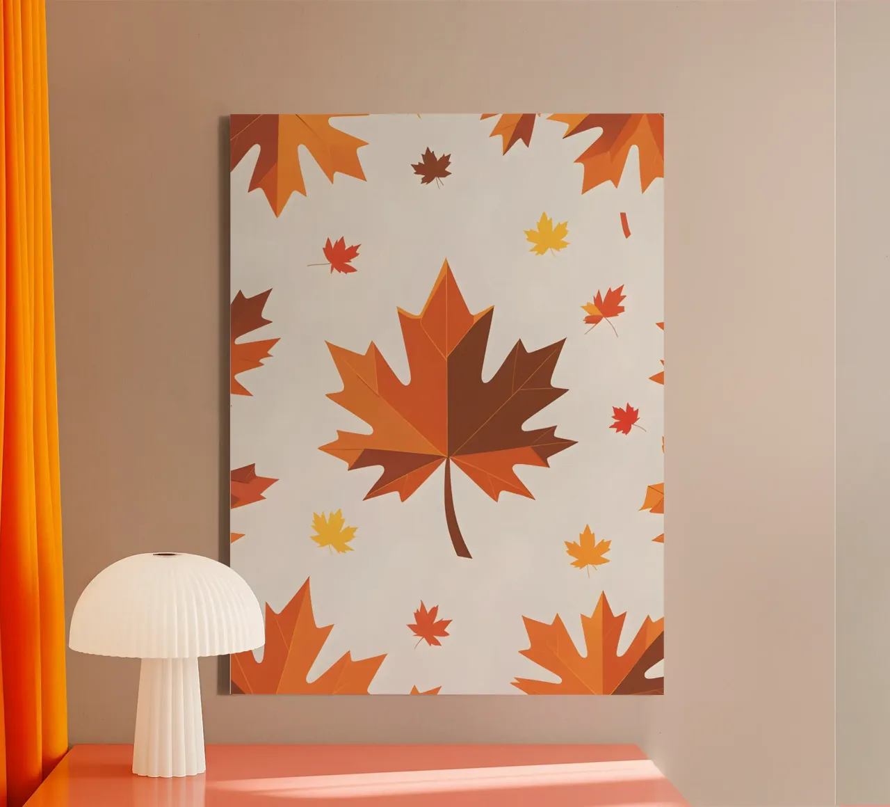Foglia d'acero autunnale tela con Cornice a cassetta da The Green Room
