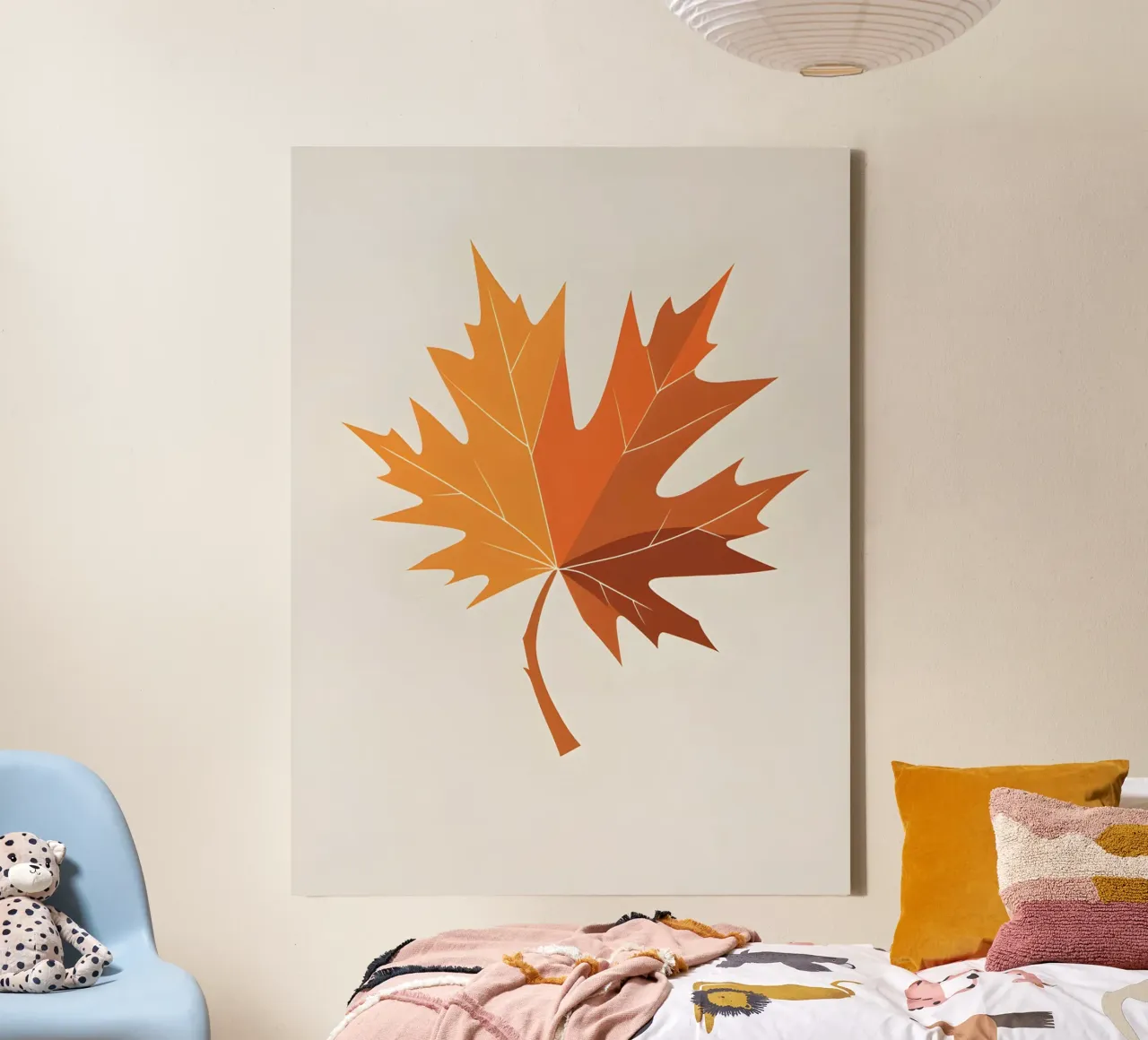 Autumn Maple Leaf canvas with Floater frame by The Green Room