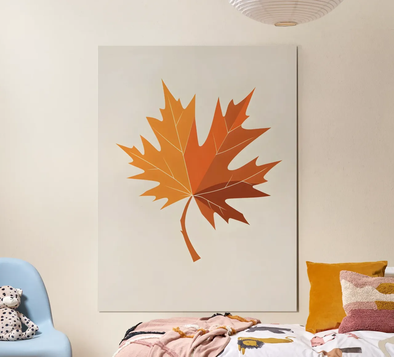 Foglia d'acero autunnale poster con telaio in plastica da botanical