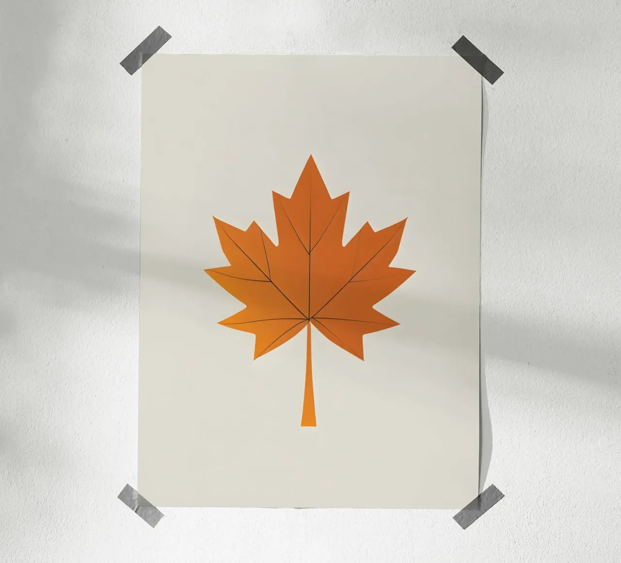 Foglia d'acero d'autunno poster con telaio in alluminio da Botanical Gallery