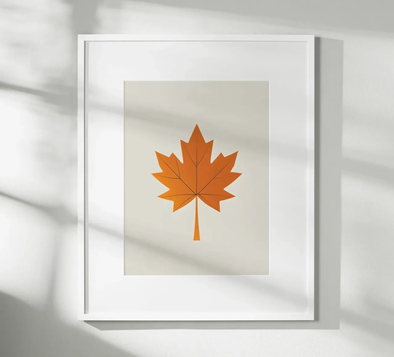 Foglia d'acero d'autunno poster con telaio in alluminio da Botanical Gallery