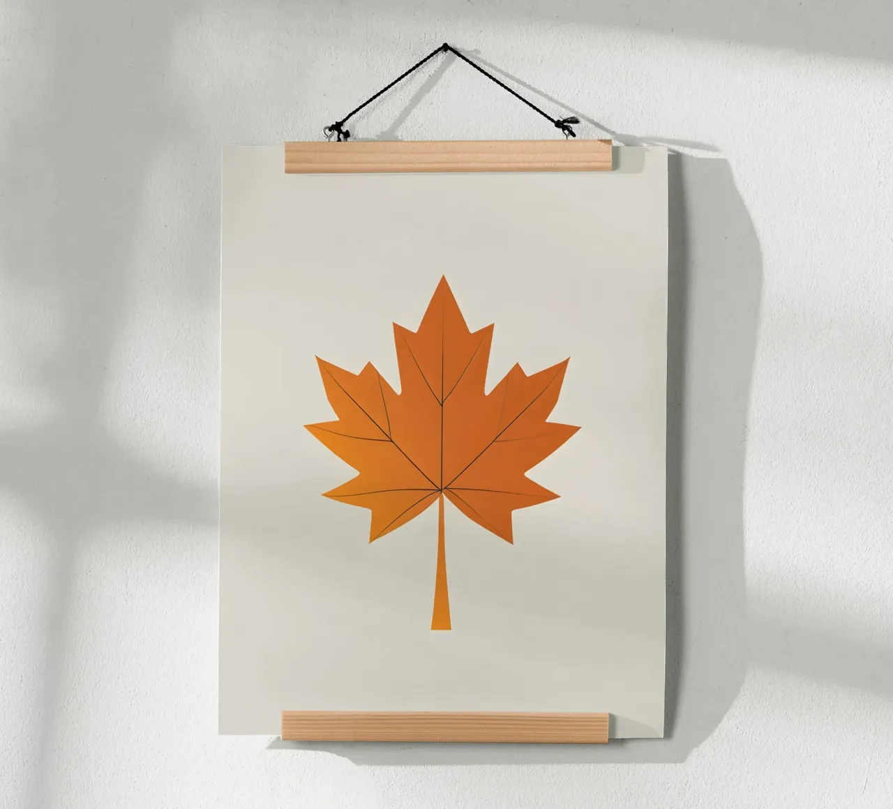 Foglia d'acero d'autunno poster con telaio in alluminio da Botanical Gallery