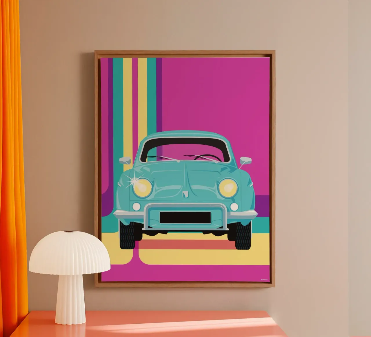 Renault Dauphine tela con Cornice a cassetta da Raphaël Delerue