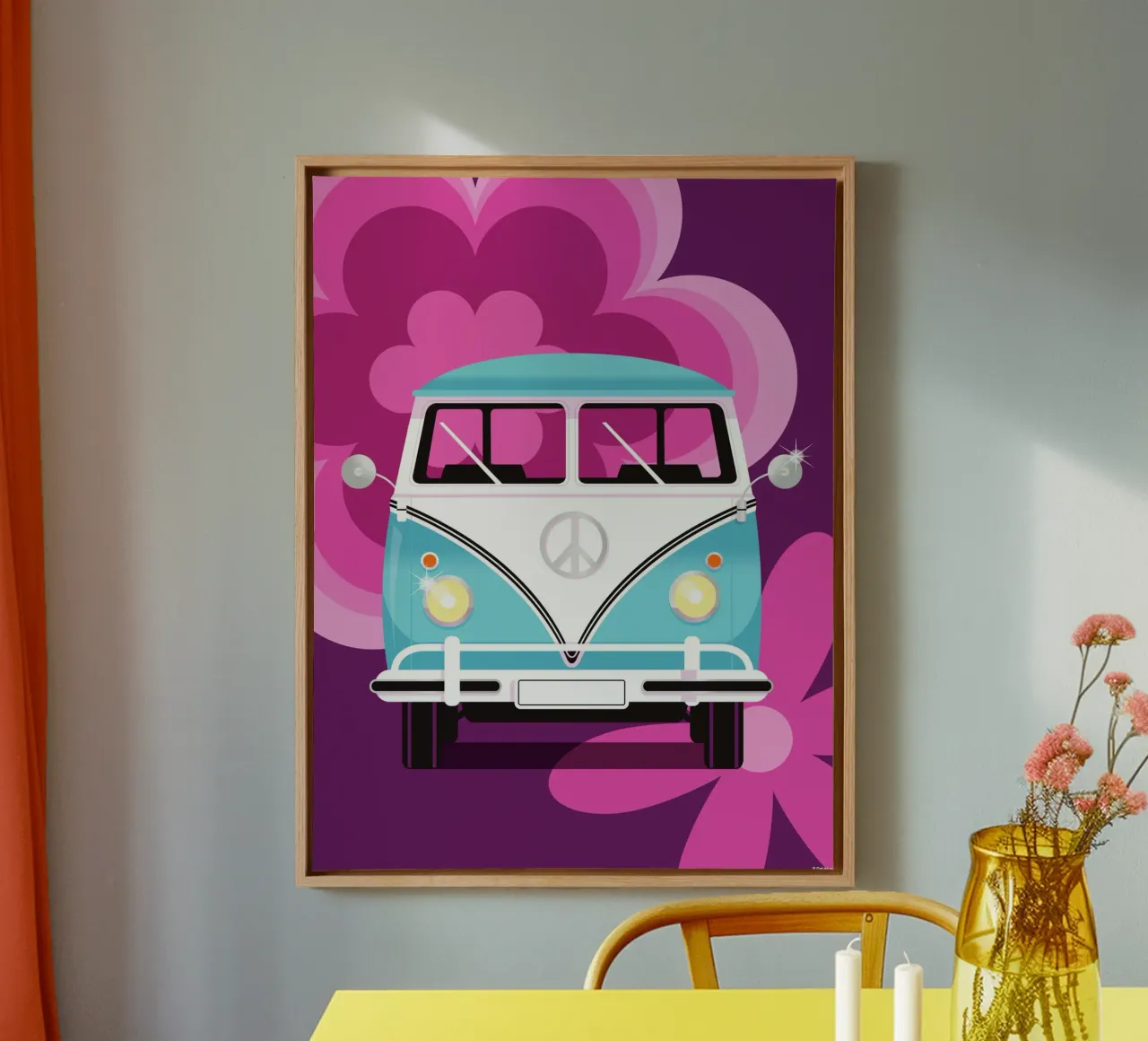 VW Combi T1 canvas met Baklijst van Raphaël Delerue