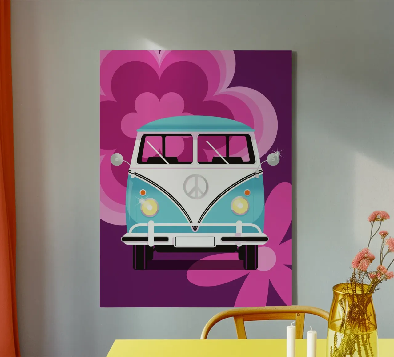 VW Combi T1 canvas met Baklijst van Raphaël Delerue