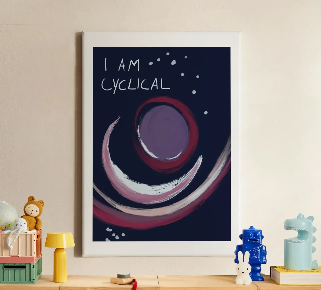 I am cyclical tela con Cornice a cassetta da Filiz Sieben