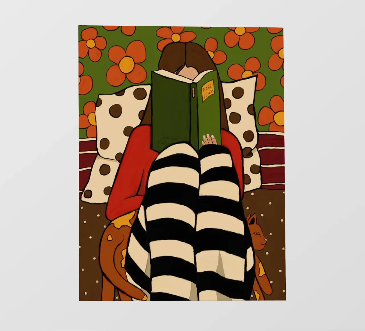 Cozy reading and a ginger cat pellicola backlit da TijanaArtStudio88
