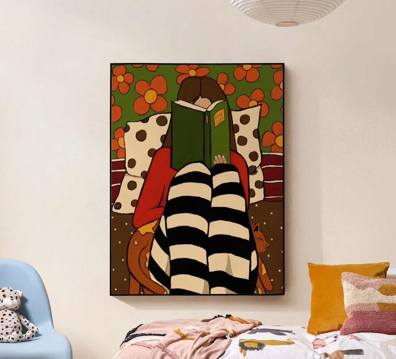 Cozy reading and a ginger cat plexiglass da TijanaArtStudio88