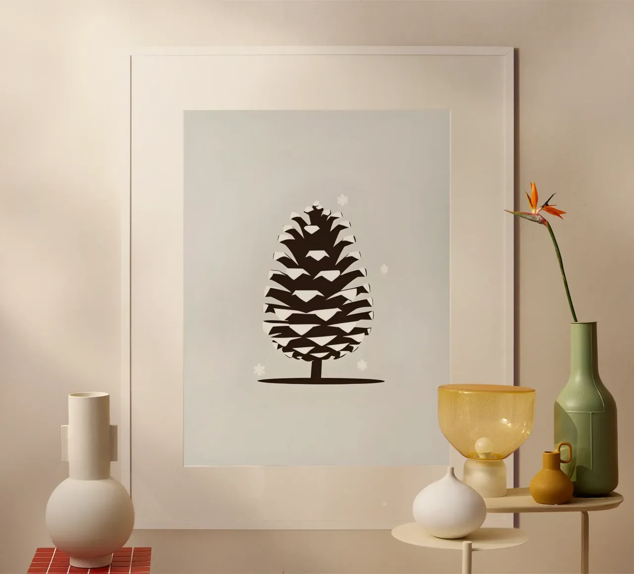 Pigna invernale poster con telaio in plastica da Botanical Gallery