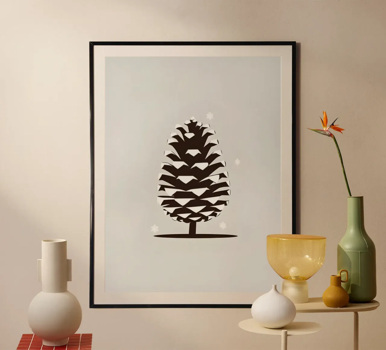 Pigna invernale poster con telaio in plastica da Botanical Gallery