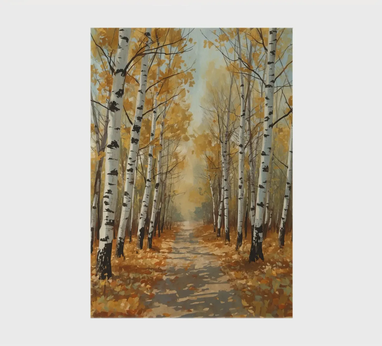 Birch Forest Path in Autumn notebook by DesignDoodle