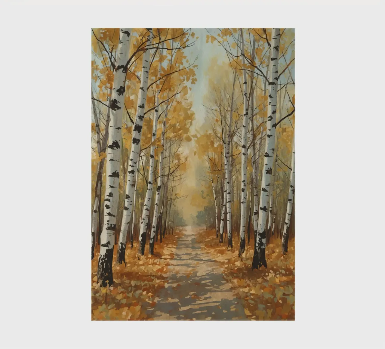 Birch Forest Path in Autumn notebook by DesignDoodle