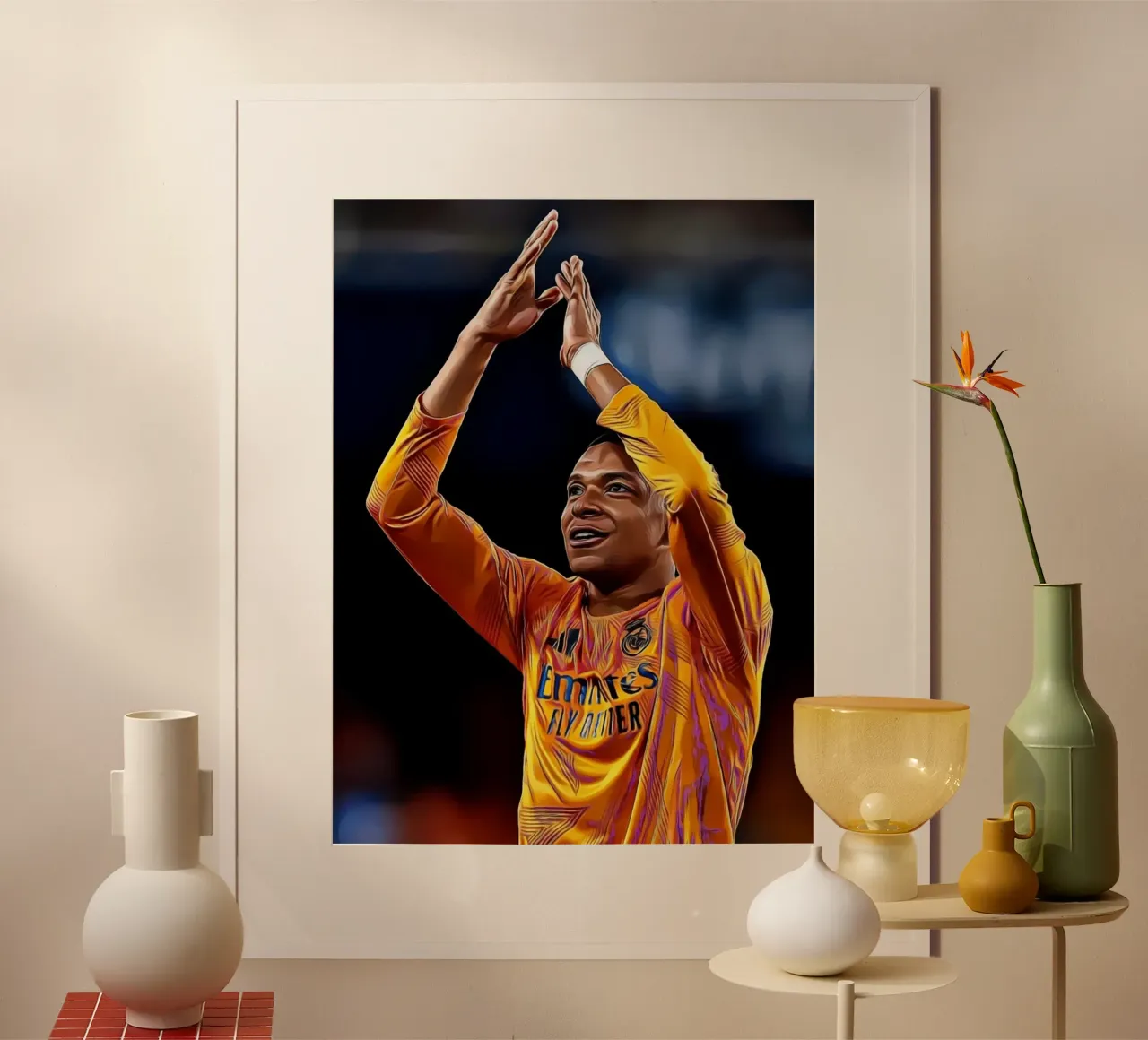 Affiche d'art numérique de la célébration du maillot jaune de Kylian Mbappé poster de ArdanART