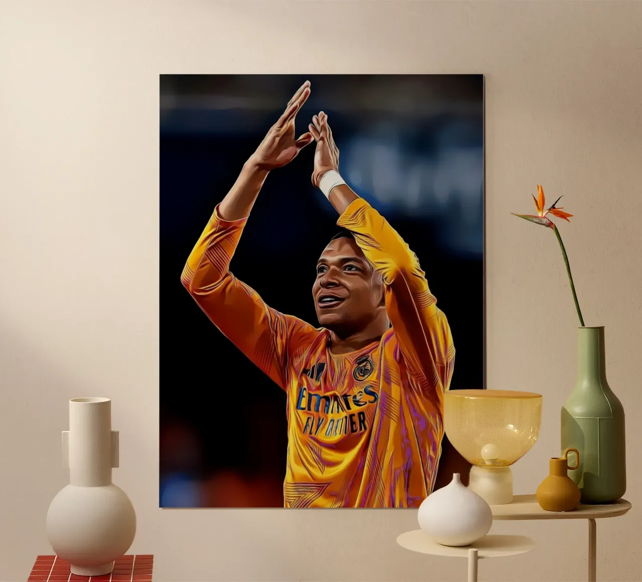 Affiche d'art numérique de la célébration du maillot jaune de Kylian Mbappé poster de ArdanART