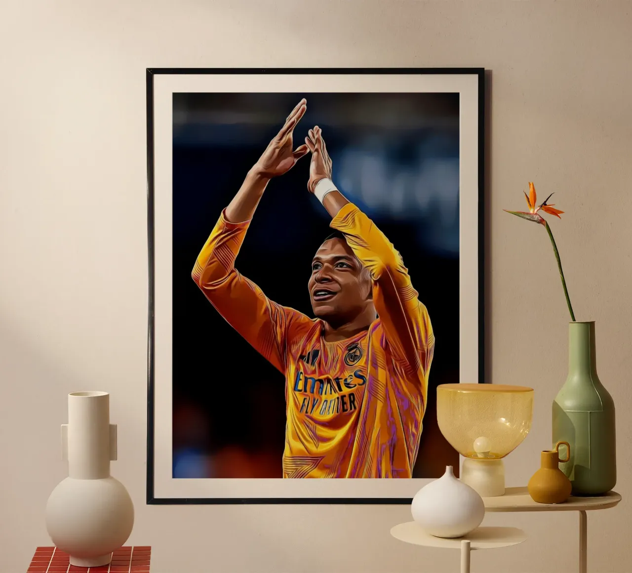Affiche d'art numérique de la célébration du maillot jaune de Kylian Mbappé poster de ArdanART