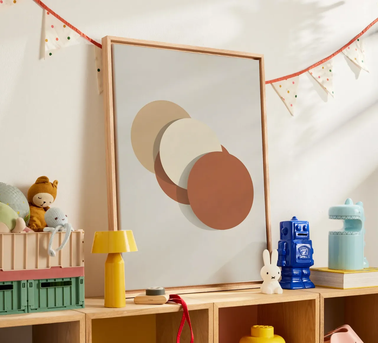 Drie overlappende cirkels canvas met Baklijst van Botanical Gallery