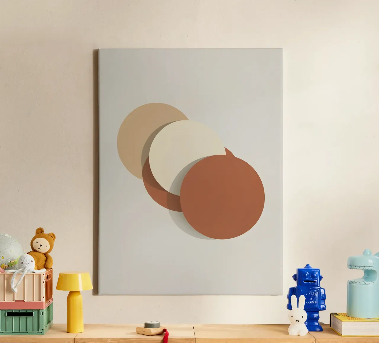 Drie overlappende cirkels canvas met Baklijst van Botanical Gallery