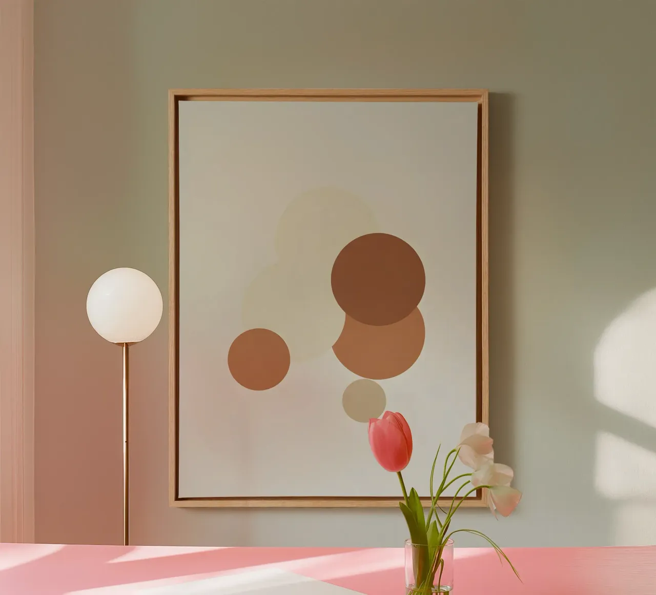 Drie overlappende cirkels canvas met Baklijst van Botanical Gallery