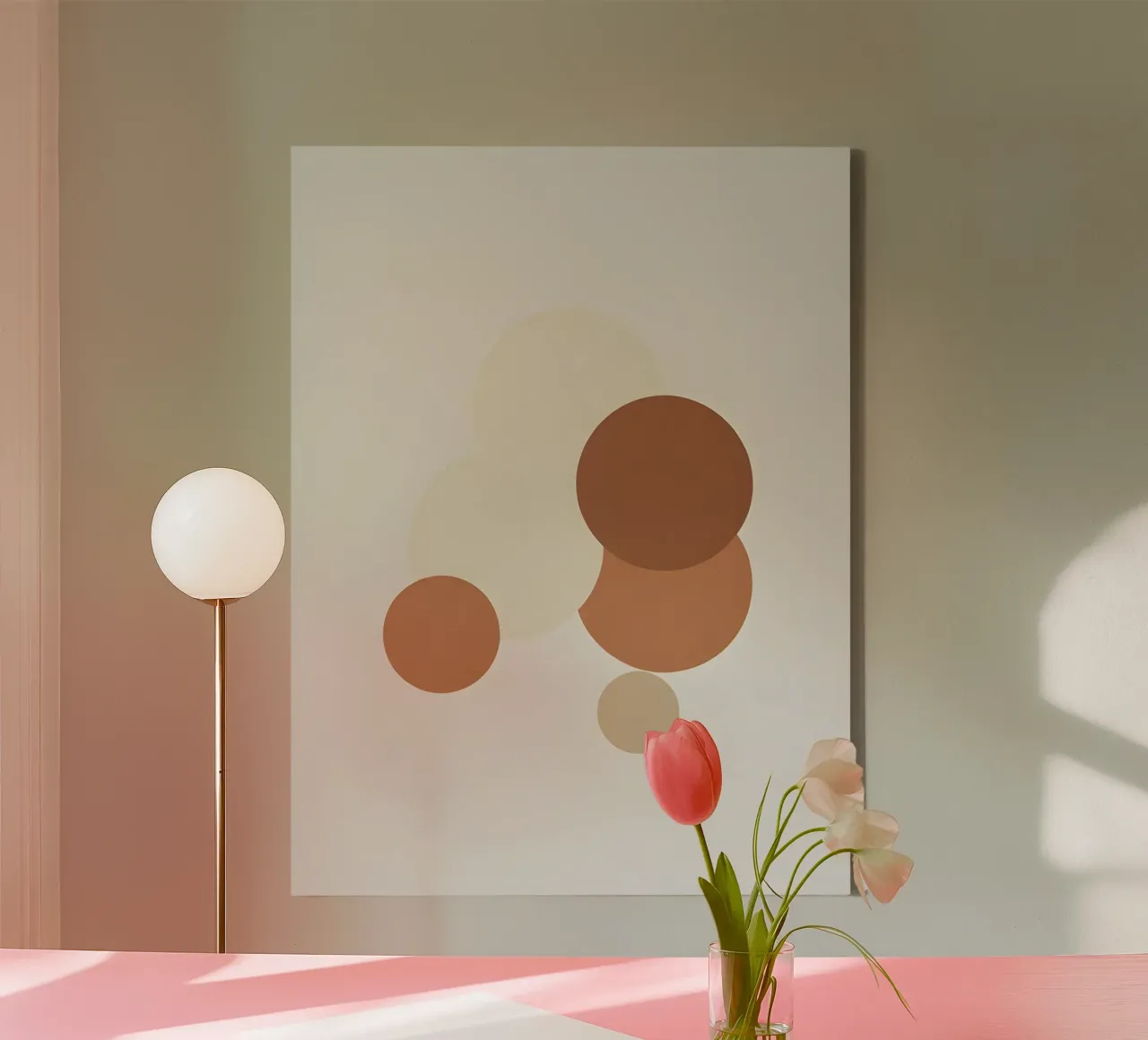 Drie overlappende cirkels canvas met Baklijst van Botanical Gallery