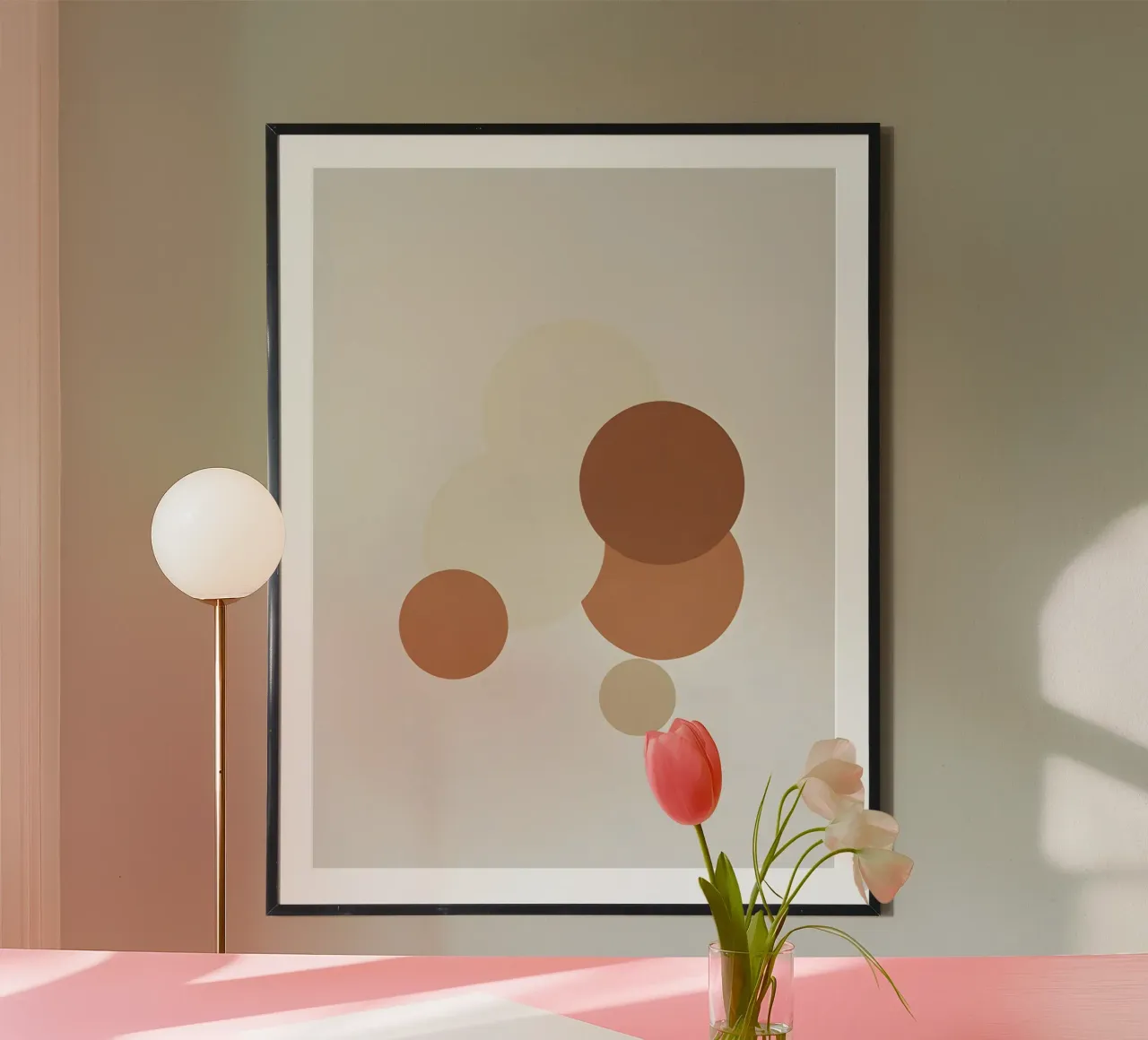 Three circles overlapping arrangement poster with plastic frame by The Green Room