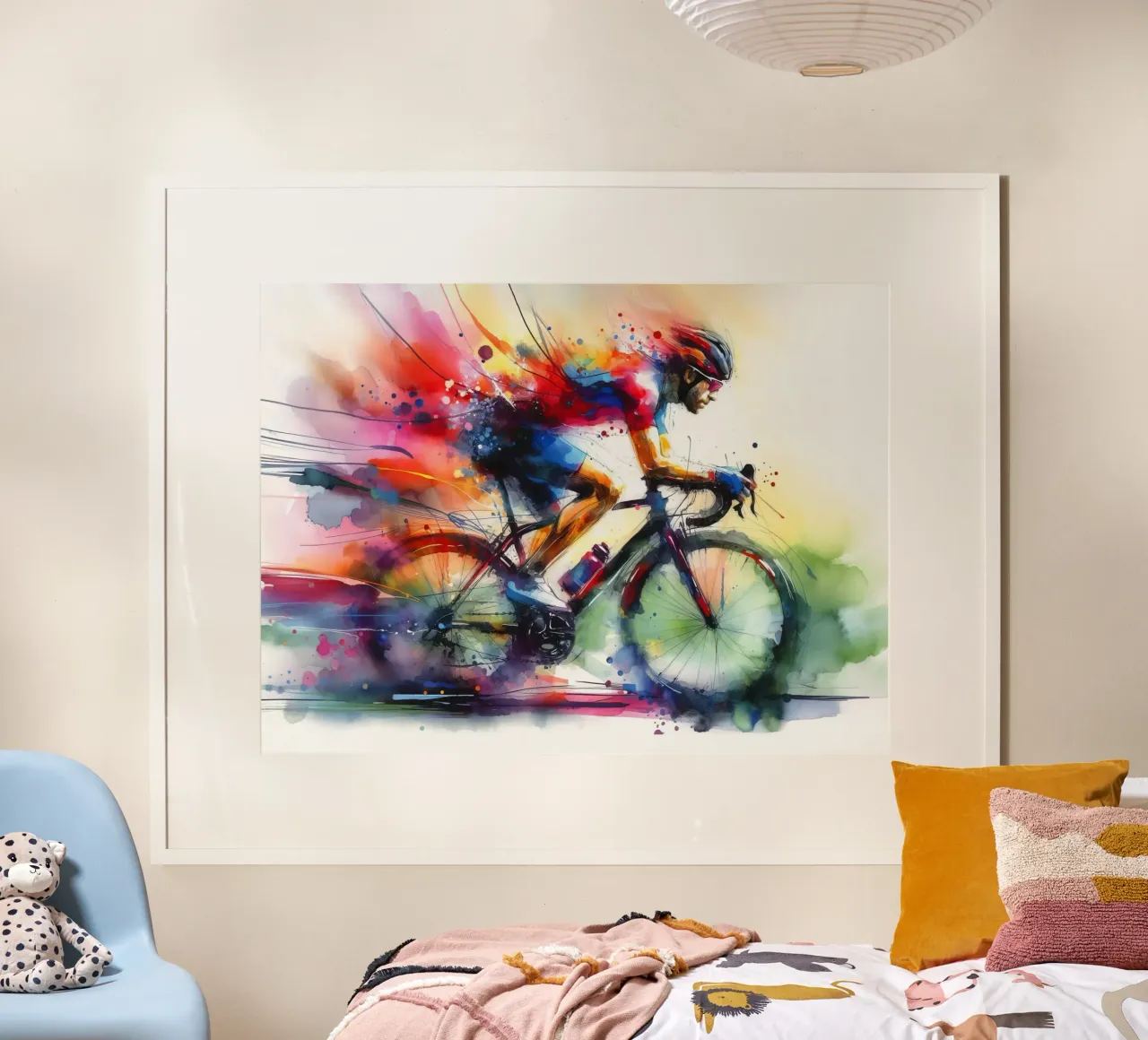 Ciclista in acquerello poster da 🥝 KIWI STORE