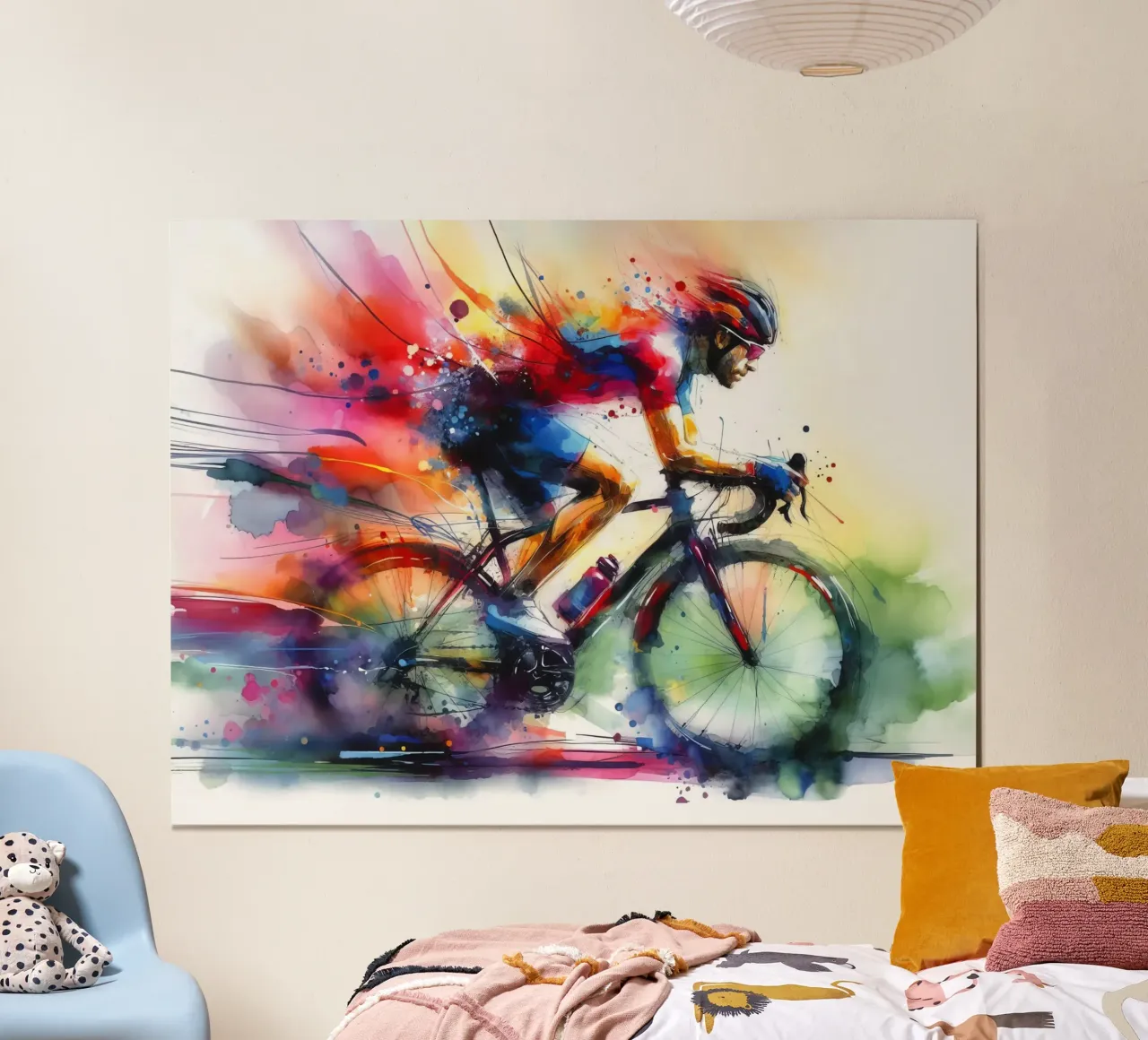 Ciclista in acquerello poster da 🥝 KIWI STORE
