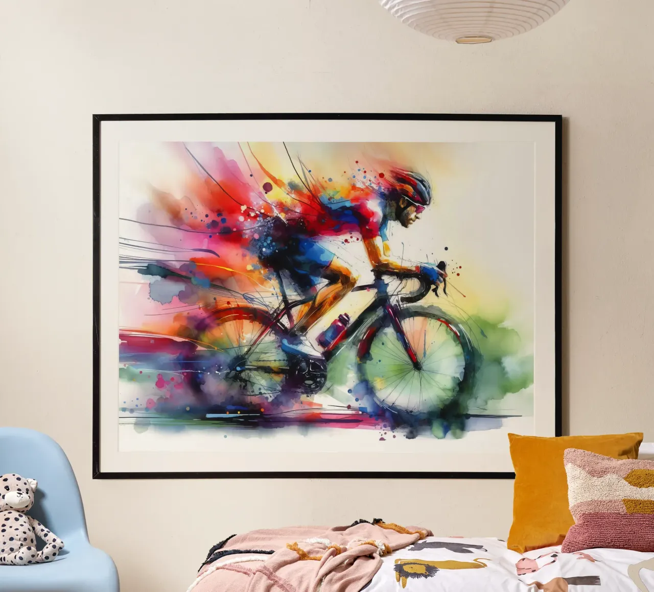 Ciclista in acquerello poster da 🥝 KIWI STORE
