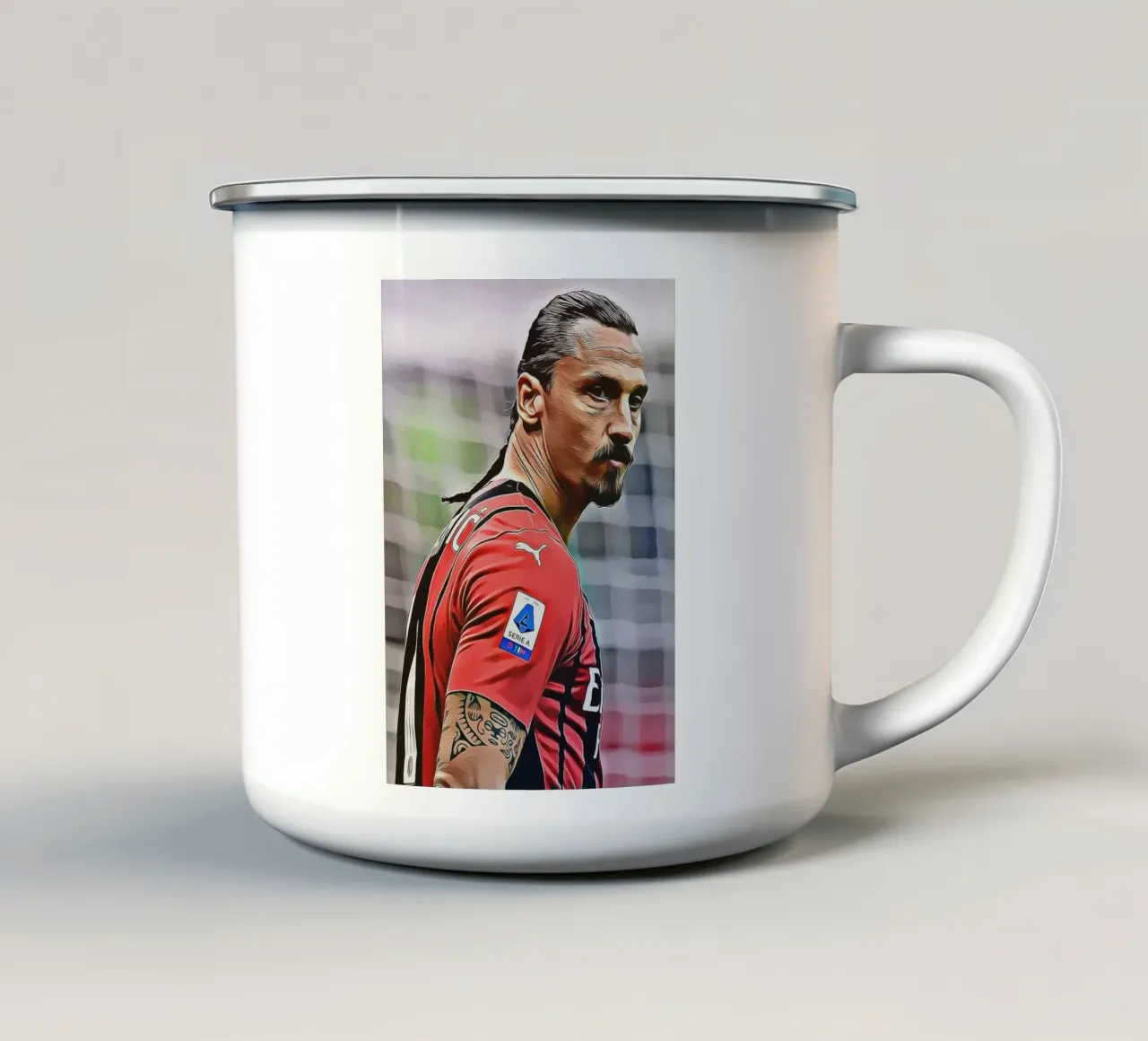 Zlatan Ibrahimović Maglia rossa AC Milan Intense Focus tazza in smalto da ArdanART