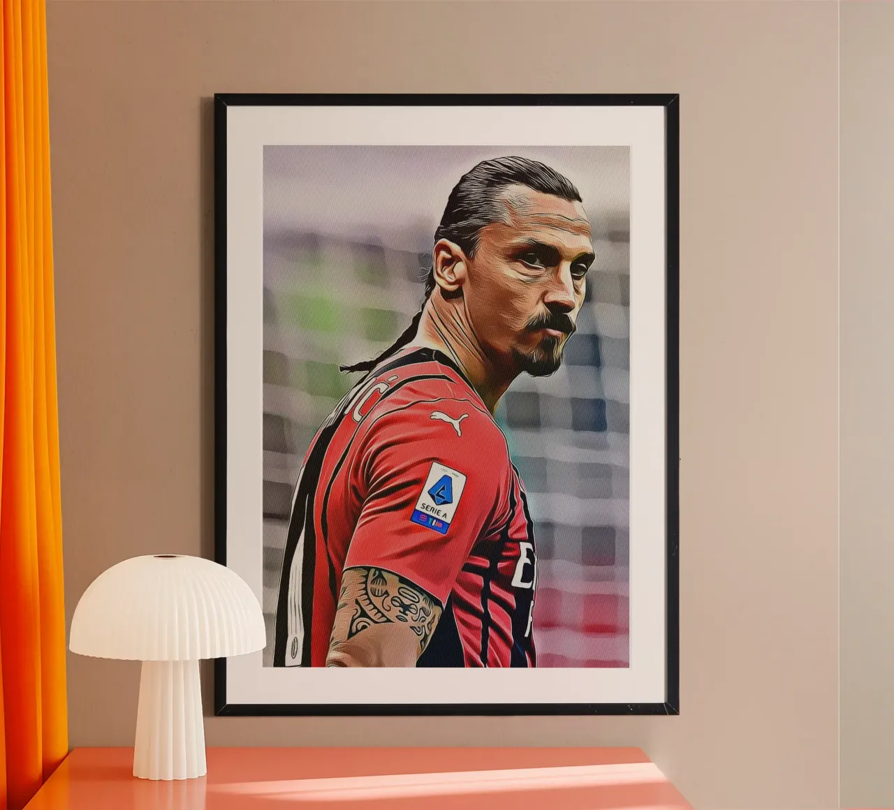 Zlatan Ibrahimović Maglia rossa AC Milan Intense Focus poster da ArdanART