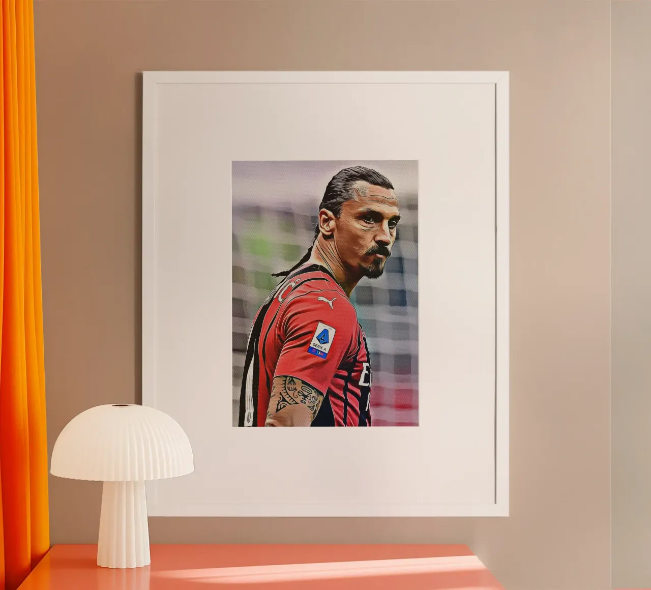 Zlatan Ibrahimović Maglia rossa AC Milan Intense Focus poster da ArdanART