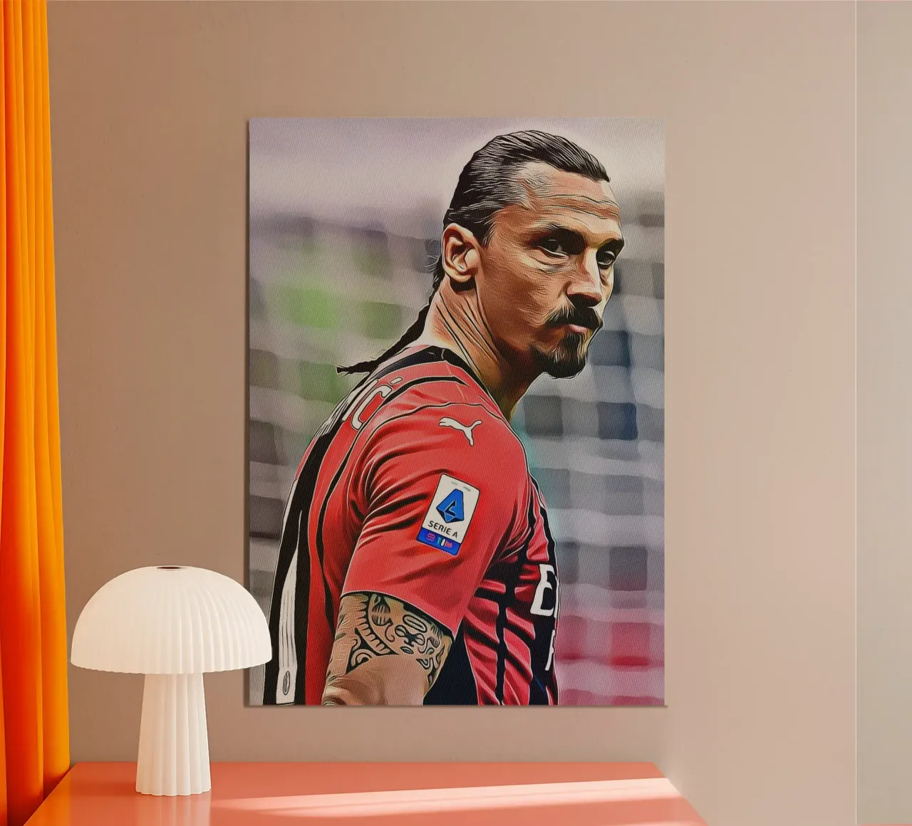 Zlatan Ibrahimović Maglia rossa AC Milan Intense Focus poster da ArdanART