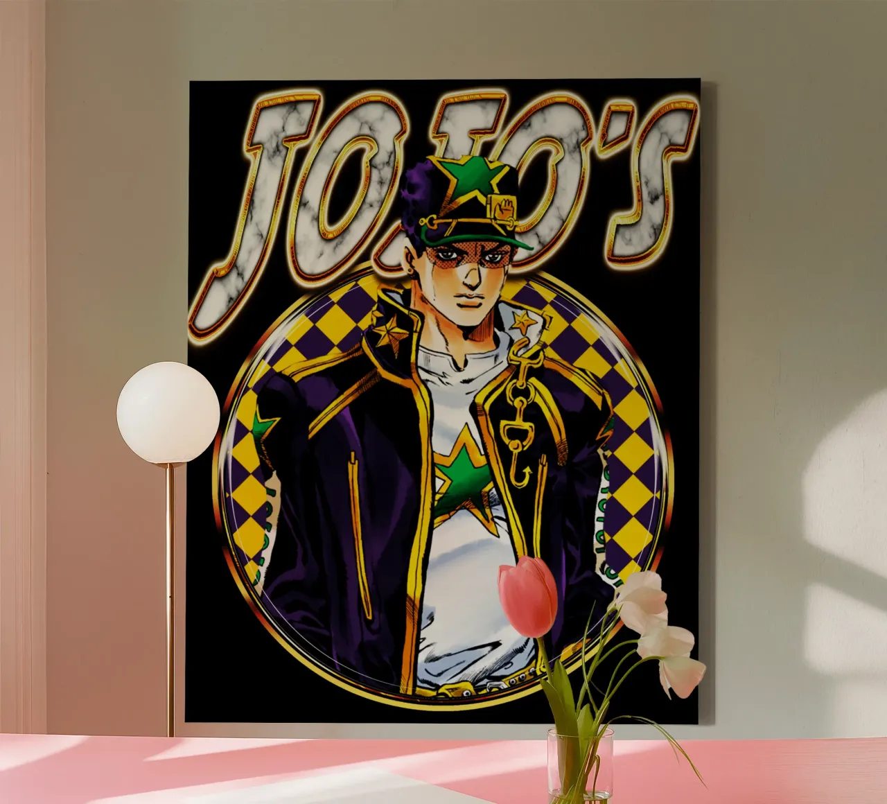 Jojo's Bizarre Fantasy Leinwand mit Schattenfugenrahmen von grass.studio_