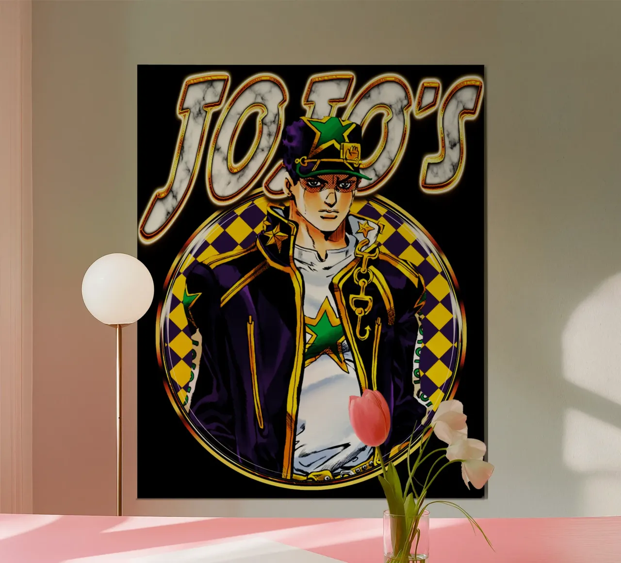 Jojo's Bizarre Fantasy poster con telaio in plastica da grass.studio_