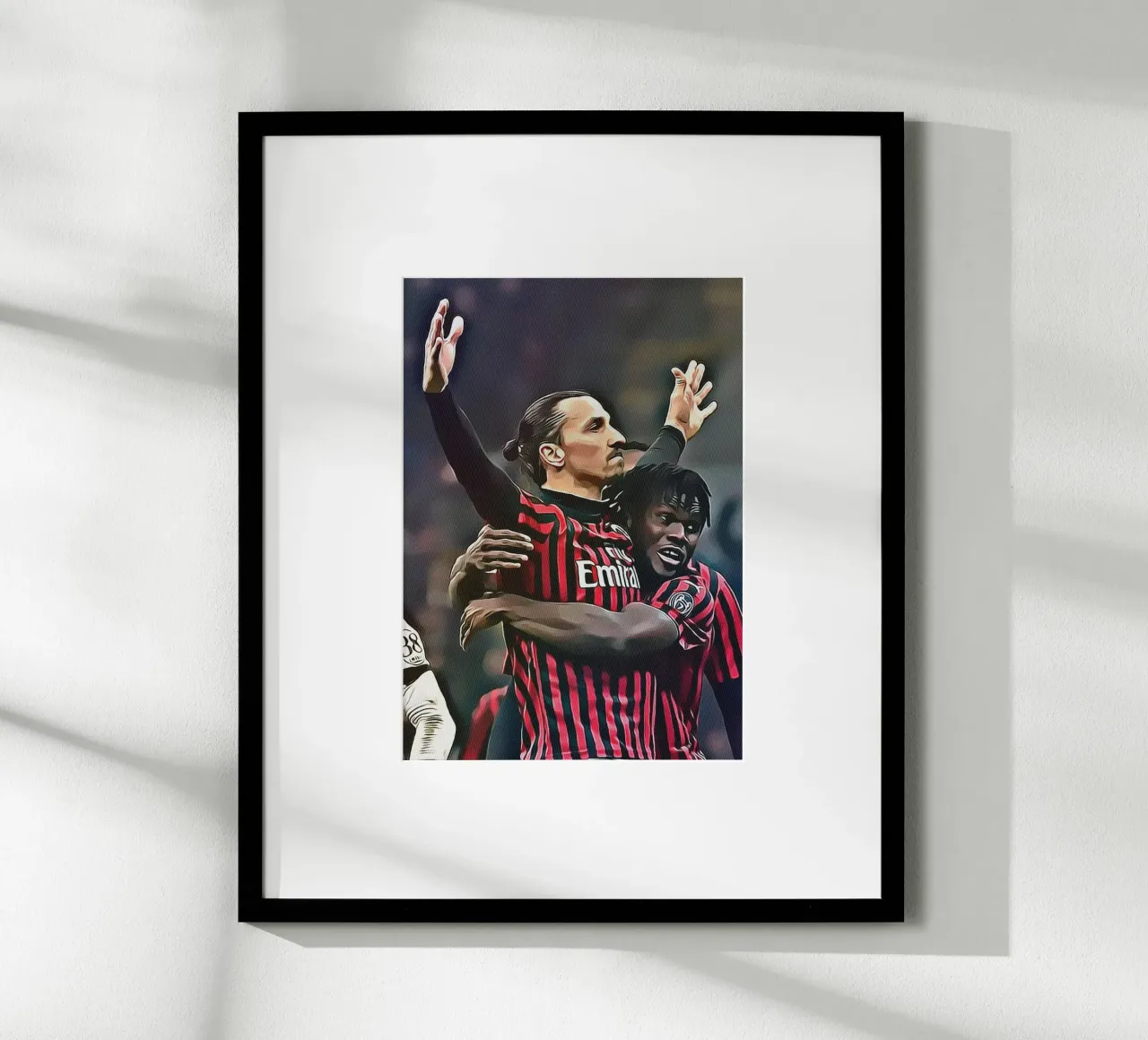 Zlatan Ibrahimović festeggia la vittoria del Milan a braccia alzate poster da ArdanART