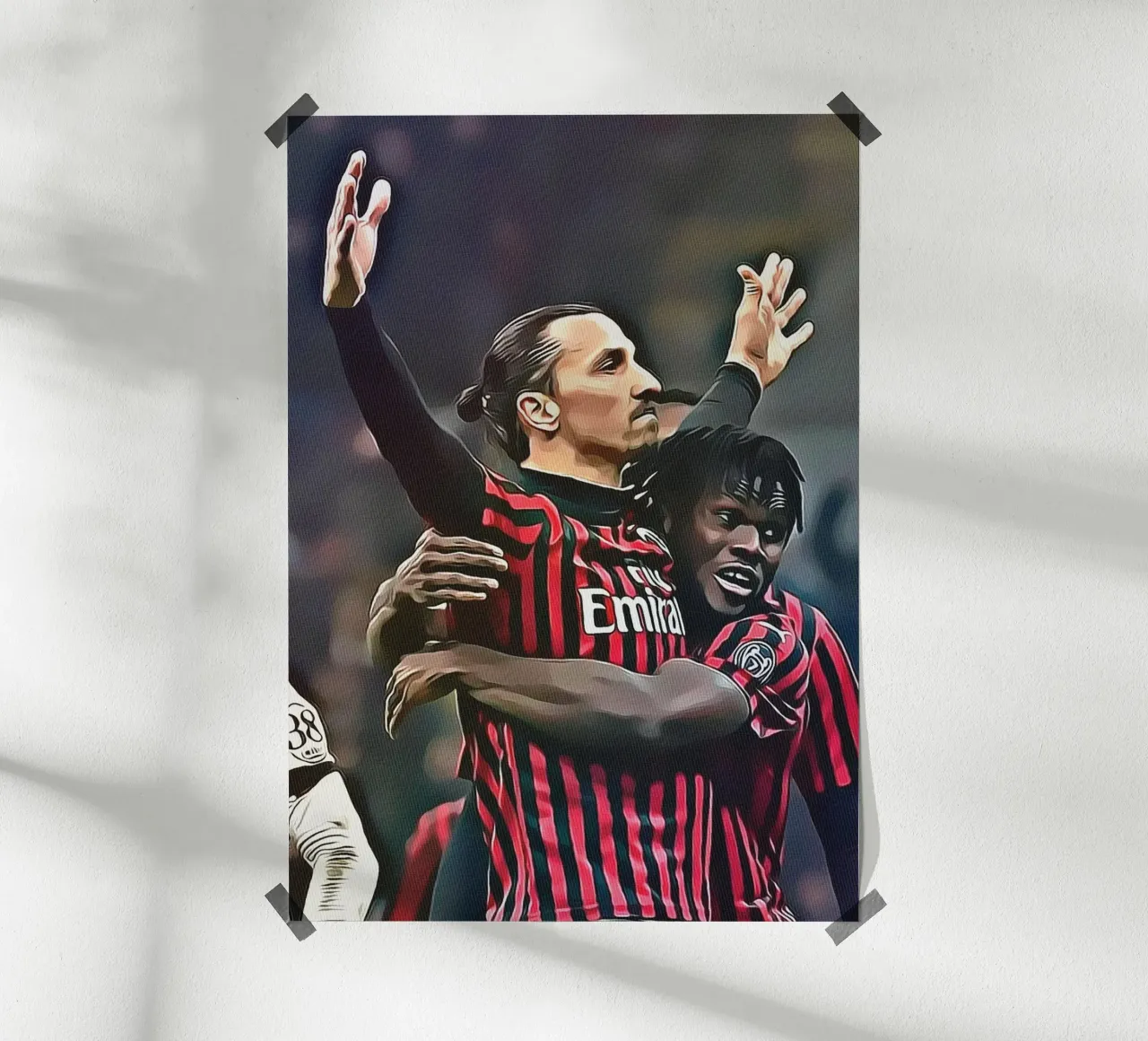 Zlatan Ibrahimović festeggia la vittoria del Milan a braccia alzate poster da ArdanART