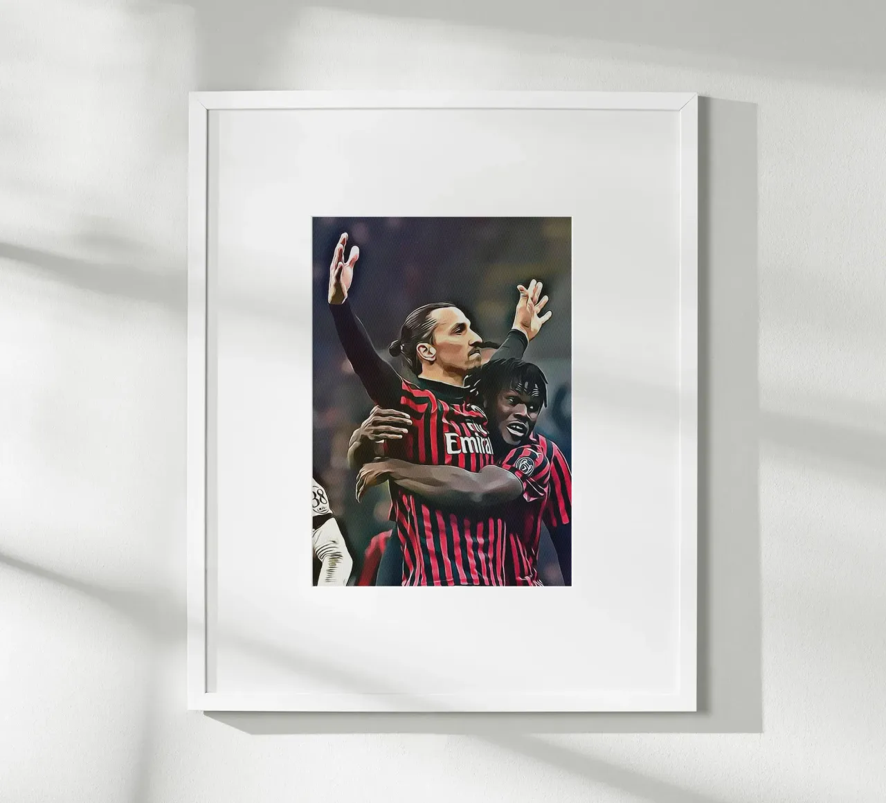 Zlatan Ibrahimović festeggia la vittoria del Milan a braccia alzate poster da ArdanART
