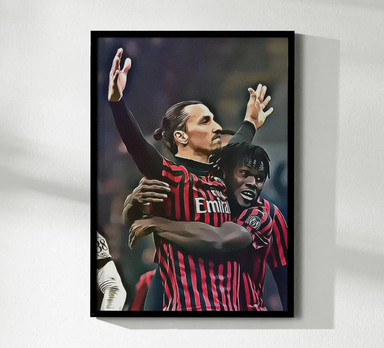 Zlatan Ibrahimović festeggia la vittoria del Milan a braccia alzate poster da ArdanART