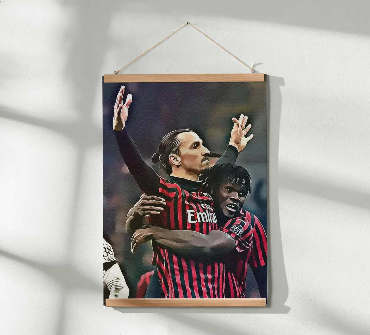 Zlatan Ibrahimović festeggia la vittoria del Milan a braccia alzate poster da ArdanART