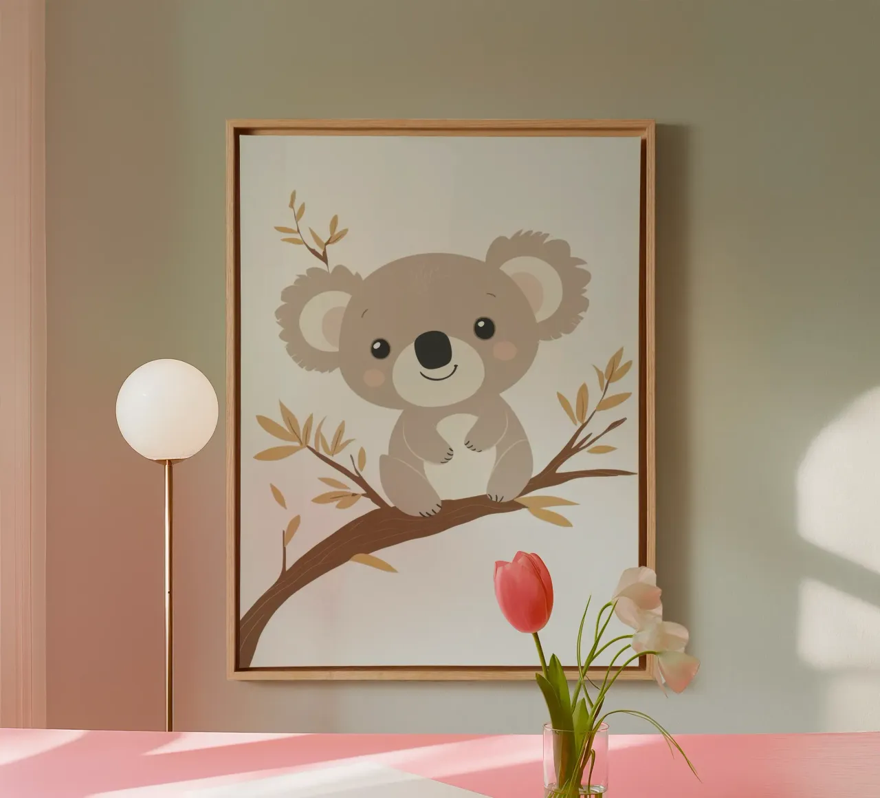 Whimsical Koala canvas with Floater frame by Happy Littles