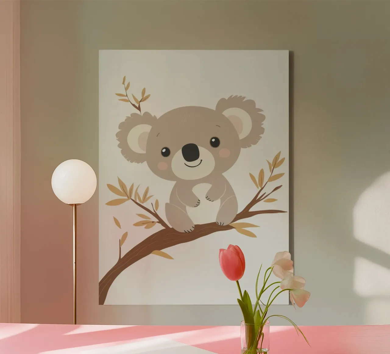 Whimsical Koala canvas with Floater frame by Happy Littles