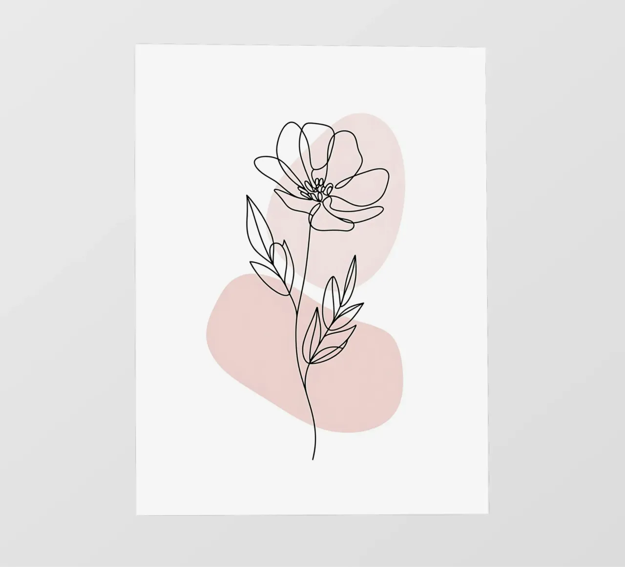 Fiore minimalista in linea continua e forme rosa pellicola backlit da Plain Thoughts