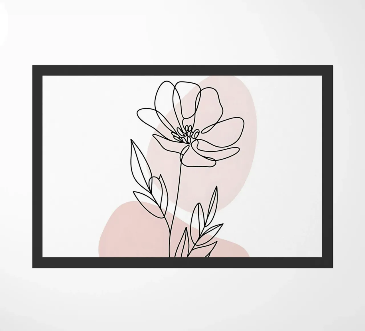 Fiore minimalista in linea continua e forme rosa zerbino da Plain Thoughts