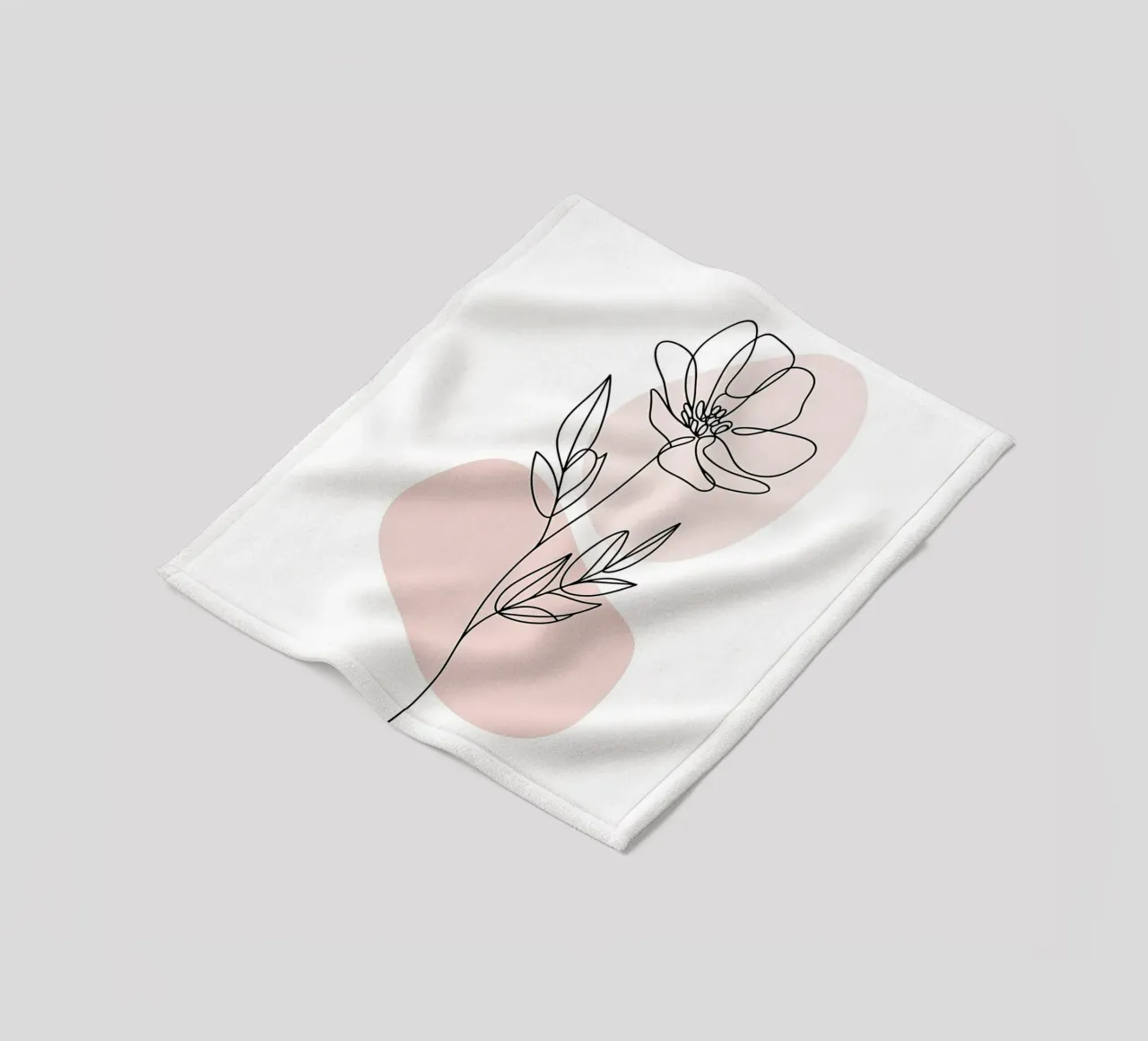 Fiore minimalista in linea continua e forme rosa coperta in pile da Plain Thoughts