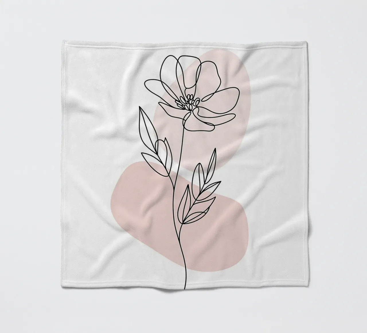 Fiore minimalista in linea continua e forme rosa coperta in pile da Plain Thoughts