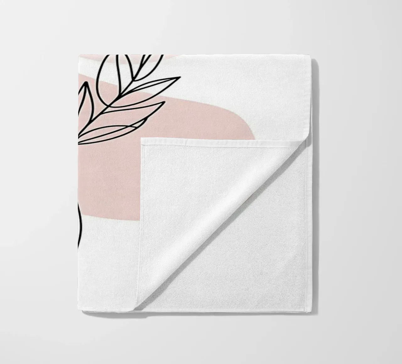 Fiore minimalista in linea continua e forme rosa telo mare da Plain Thoughts