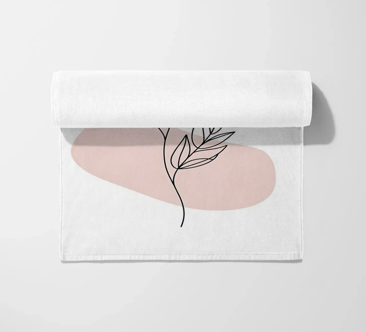 Fiore minimalista in linea continua e forme rosa telo mare da Plain Thoughts